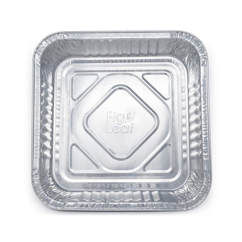 Fig & Leaf [25 Pack - 8â€ x 8â€] Square Baking Cake Pans| Heavy Duty l Disposable Aluminum Foil Tins l Portable Food Containers l Perfect for Roasting Toaster Oven Broiling Cooking - Image 5